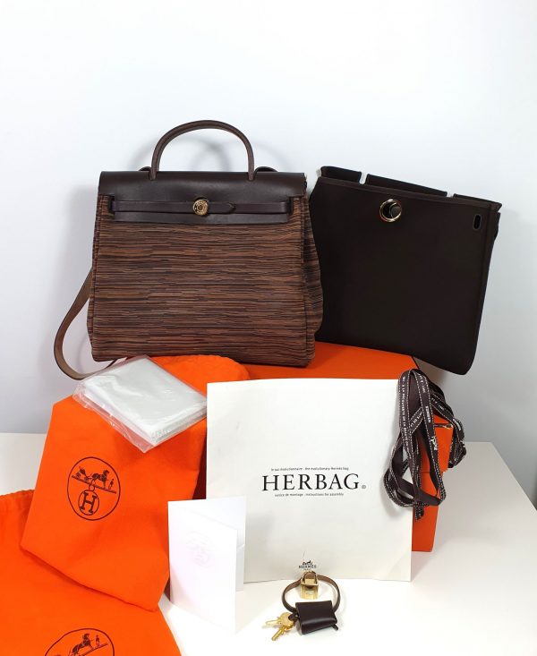 Sac Hermès Herbag en cuir Vibrato collectorSac Hermès Herbag en cuir Vibrato collector
