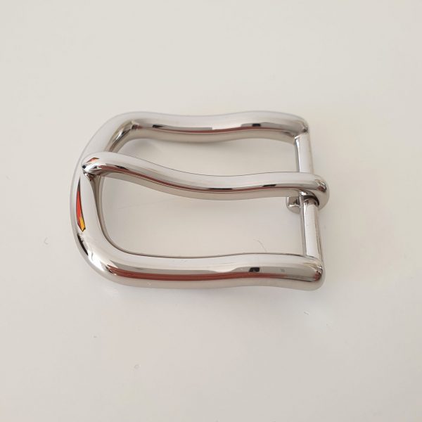 Boucle de ceinture Hermès en métal argenté
