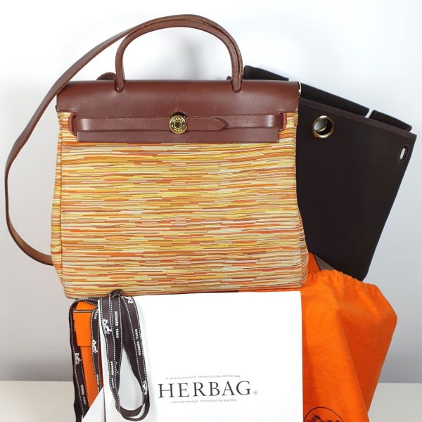 Sac Hermès Herbag en cuir Vibrato collector