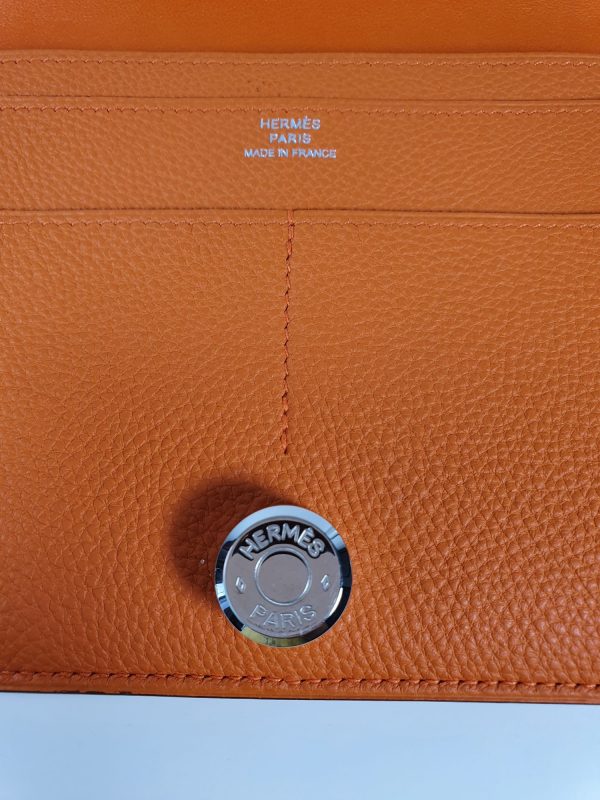 Portefeuille Hermès Dogon Duo orange