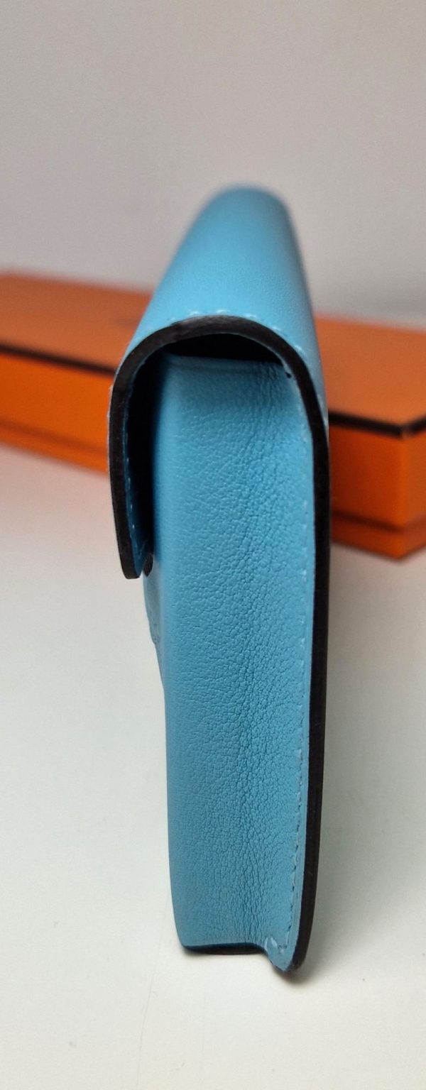 Mini pochette Hermès Smart en cuir bleu