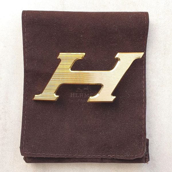 Boucle de ceinture Hermès H Speed dorée